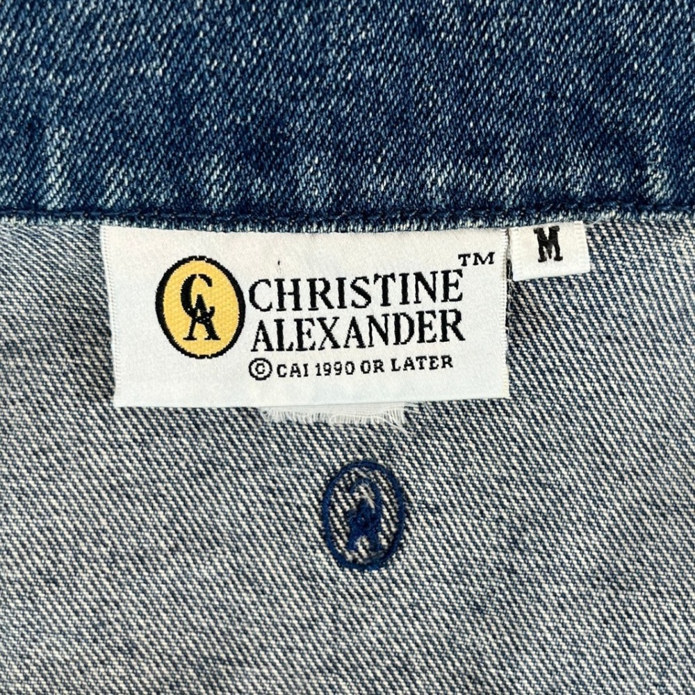 Christine Alexander Denim Vest Blue Jean Size M Rhinestone Bling Cowgirl Western - Picture 3 of 10